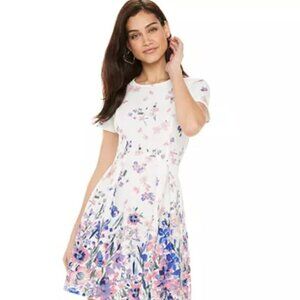 ELLE Short Sleeve Floral Dress